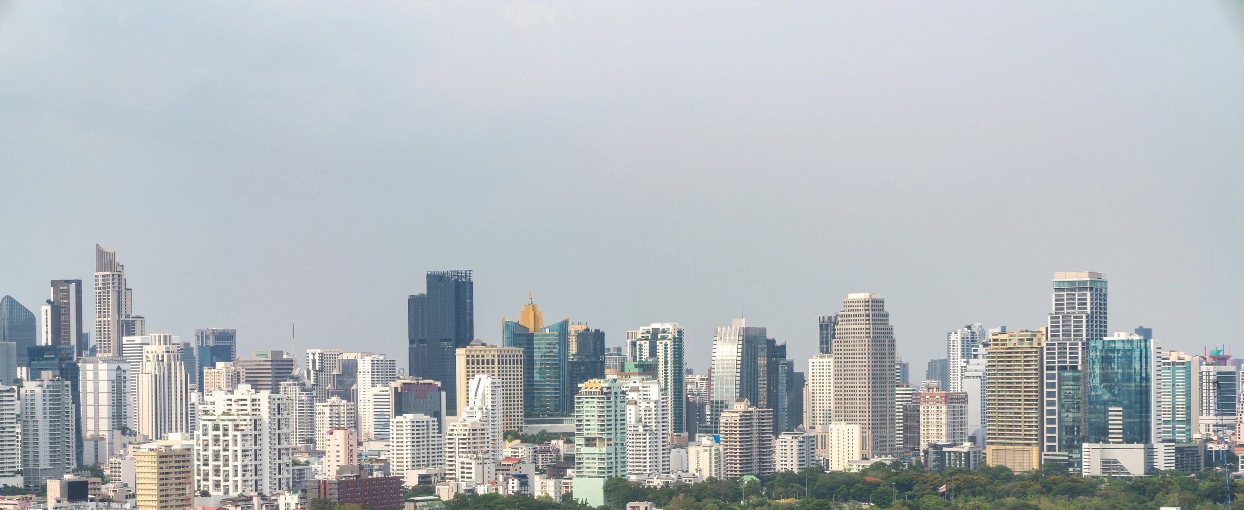 Modern business district representing connected enterprise networks