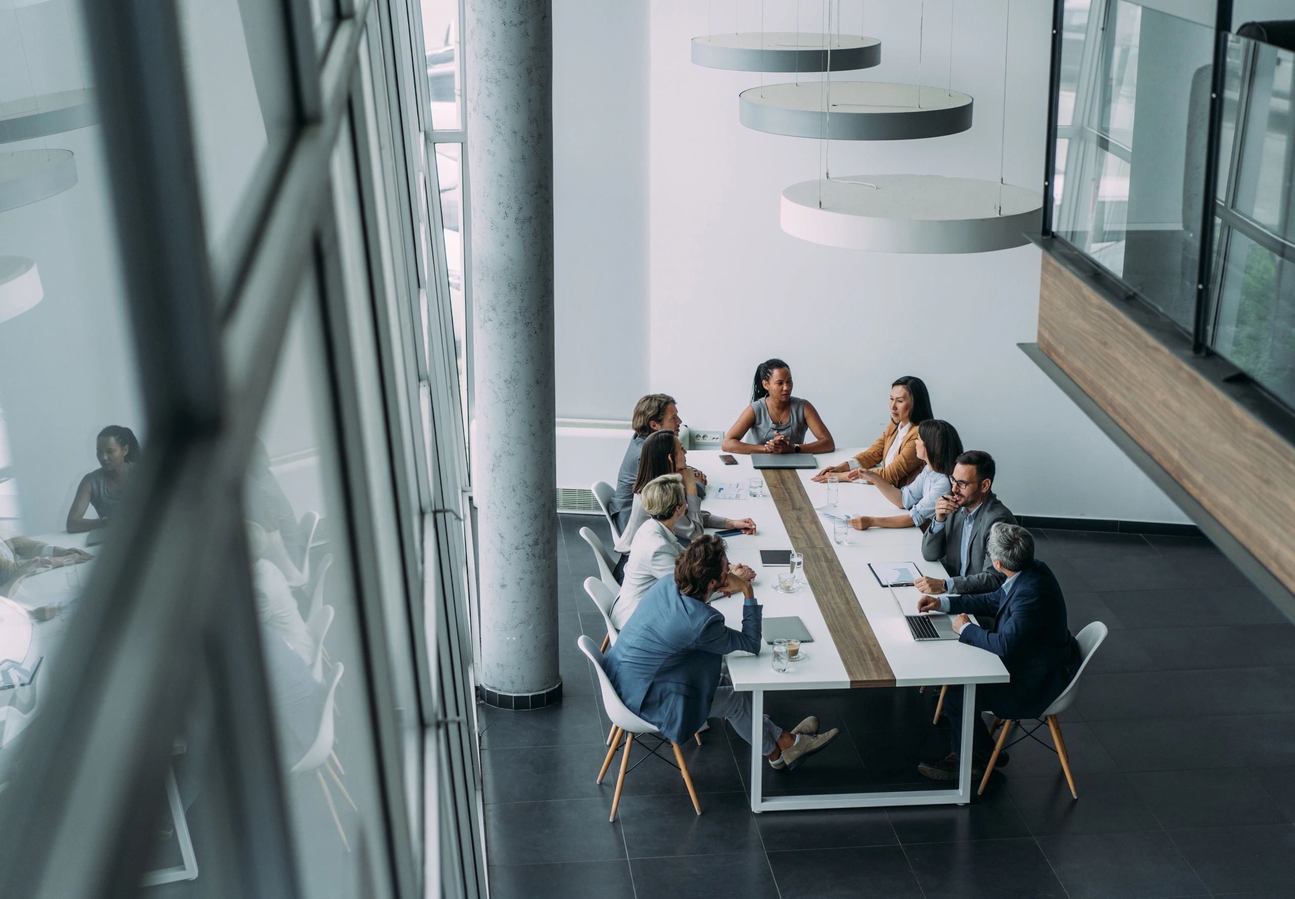 Professionals working together in a boardroom