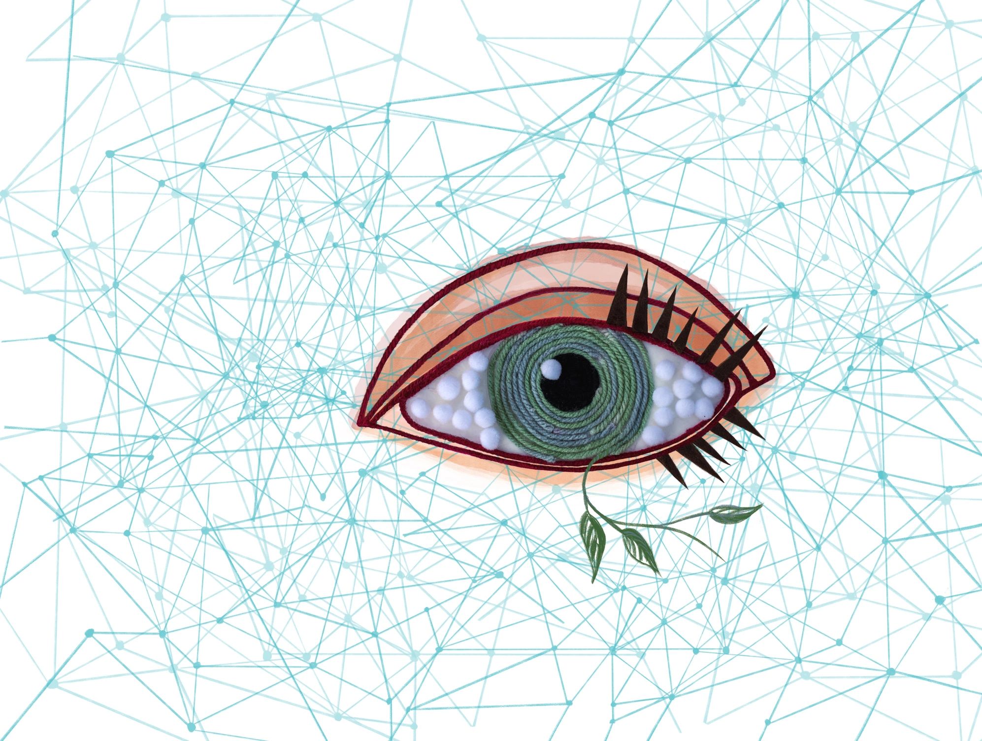 Digital network visualization representing cybersecurity