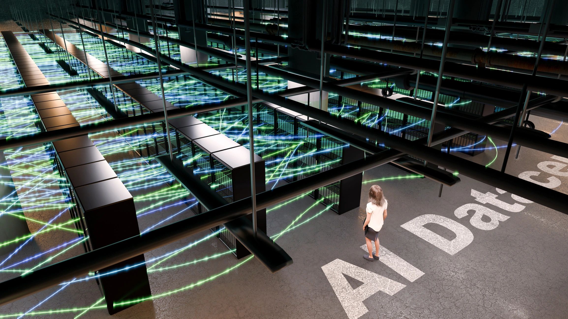 Futuristic data center representing enterprise technology solutions